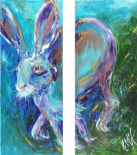 HARE ON THE RUN by Eileen McKeown at Ross's Online Art Auctions