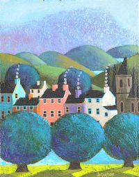 HOUSES BEYOND THE TREES by George Callaghan at Ross's Online Art Auctions