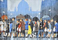 GIRL IN THE YELLOW RAIN COAT by Cupar Pilson at Ross's Online Art Auctions