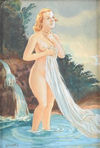FEMALE BATHING by G. Simontre at Ross's Online Art Auctions