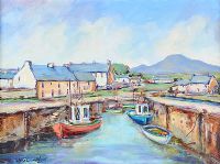 ANNALONG HARBOUR, COUNTY DOWN by Nigel Allison at Ross's Online Art Auctions