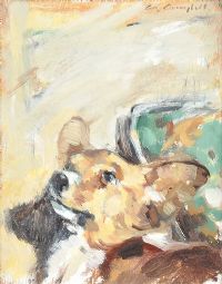 HER MAJESTY'S CORGI by Con Campbell at Ross's Online Art Auctions