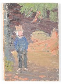 MAN ON A RIVERBANK by Fred Yates at Ross's Online Art Auctions