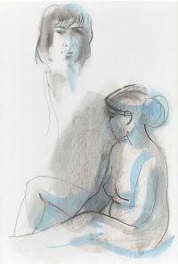 SEATED FEMALE NUDE by George Campbell RHA RUA at Ross's Online Art Auctions