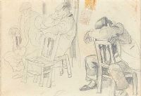 SEATED FIGURES by George Campbell RHA RUA at Ross's Online Art Auctions