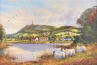 SHEEP AT KILTONGA NATURE RESERVE, COUNTY DOWN by William Yeaman at Ross's Online Art Auctions
