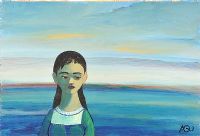 WAITING BY THE SHORE by Alan Quigley at Ross's Online Art Auctions