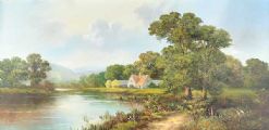 SUMMER COTTAGE BY THE LOUGH by Wendy Reeves at Ross's Online Art Auctions