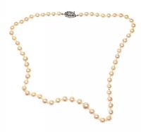 STRAND OF CULTURED PEARLS WITH 9CT WHITE GOLD CLASP at Ross's Online Art Auctions