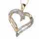 10CT GOLD DIAMOND HEART NECKLACE at Ross's Online Art Auctions