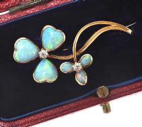 EDWARDIAN OPAL AND DIAMOND BROOCH at Ross's Online Art Auctions