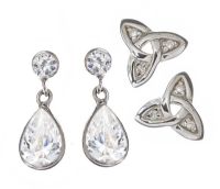 PAIR OF COSTUME EARRINGS AND DIAMOND CHIP EARRINGS at Ross's Online Art Auctions