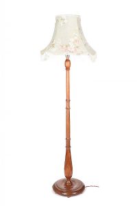 MAHOGANY STANDARD LAMP & SHADE at Ross's Online Art Auctions