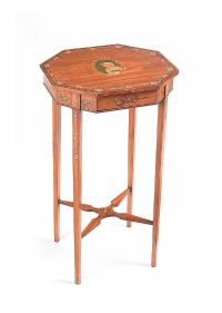 GEORGIAN SATINWOOD HAND PAINTED LAMP TABLE at Ross's Online Art Auctions
