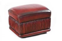LEATHER UPHOLSTERED STOOL at Ross's Online Art Auctions