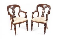 PAIR OF VICTORIAN STYLE ARMCHAIRS at Ross's Online Art Auctions