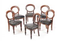 SET OF SIX VICTORIAN BALLOON BACK DINING ROOM CHAIRS at Ross's Online Art Auctions