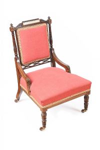 EDWARDIAN INLAID ROSEWOOD LOW CHAIR at Ross's Online Art Auctions