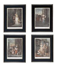 SET OF FOUR COLOURED ENGRAVINGS at Ross's Online Art Auctions