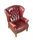 DEEP BUTTON LEATHER WINGED BACK ARMCHAIR at Ross's Online Art Auctions