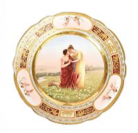 VIENNA PORCELAIN HAND PAINTED PLATE at Ross's Online Art Auctions
