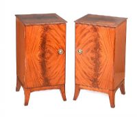 PAIR OF FLAMED MAHOGANY BEDSIDE PEDESTALS at Ross's Online Art Auctions