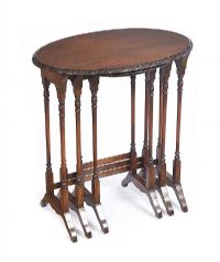 EDWARDIAN OVAL NEST OF THREE TABLES at Ross's Online Art Auctions