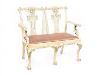 CHIPPENDALE STYLE TWO SEATER WINDOW SEAT at Ross's Online Art Auctions