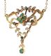 9CT GOLD EMERALD AND DIAMOND PENDANT AND CHAIN at Ross's Online Art Auctions