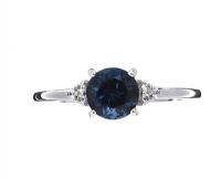 10CT WHITE GOLD BLUE STONE RING at Ross's Online Art Auctions