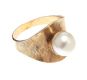 14CT GOLD RING SET WITH A CULTURED PEARL at Ross's Online Art Auctions