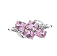 10CT WHITE GOLD RING SET WITH PINK AND COLOURLESS TOPAZ at Ross's Online Art Auctions