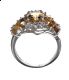 STERLING SILVER RING SET WITH AMBER-COLOURED STONES AND CUBIC ZIRCONIA at Ross's Online Art Auctions