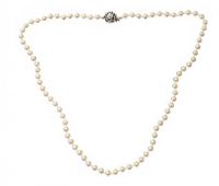 
STRAND OF FAUX PEARLS WITH METAL PEARL CLASP at Ross's Online Art Auctions