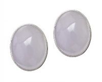 18CT WHITE GOLD JADE EARRINGS at Ross's Online Art Auctions