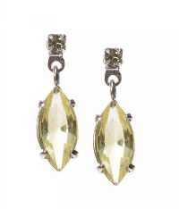 SILVER-TONE CRYSTAL-SET DROP EARRINGS at Ross's Online Art Auctions
