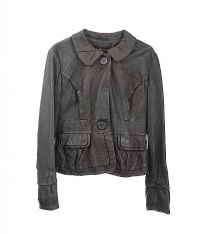 SPORTMAX DARK BROWN LEATHER JACKET at Ross's Online Art Auctions
