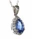 18CT WHITE GOLD SAPPHIRE AND DIAMOND NECKLACE at Ross's Online Art Auctions