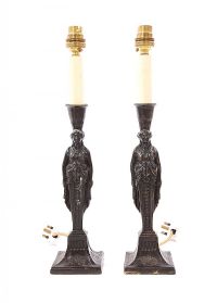 PAIR OF BRONZE FIGURE TABLE LAMPS at Ross's Online Art Auctions