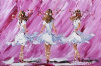 THREE DANCERS IN WHITE by Lorna Millar at Ross's Online Art Auctions