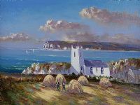 MAKING HAY, BALLINTOY, COUNTY ANTRIM by William Cunningham at Ross's Online Art Auctions