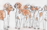 BEAGLE HOUNDS by Audrey Smyth at Ross's Online Art Auctions