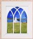 CHURCH AT BALLINTOY ON THE ANTRIM COASTLINE VIEWED THROUGH A WINDOW by Sean Lorinyenko at Ross's Online Art Auctions
