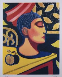 HEAD BY THE APPLE by Paul Kerr at Ross's Online Art Auctions