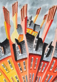 ROOFTOPS by John Ormsby at Ross's Online Art Auctions