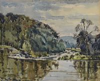 LOUGH REFLECTIONS by Wilfred Haughton RUA at Ross's Online Art Auctions