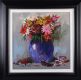 STILL LIFE, BLUE VASE WITH FLOWERS by Ronald Keefer at Ross's Online Art Auctions