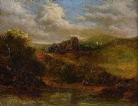 DISTANT CASTLE ON THE HILL by John Crawford Wintour ARSA at Ross's Online Art Auctions