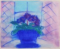 STILL LIFE, BLUE BOWL OF FLOWERS by Neil Shawcross RHA RUA at Ross's Online Art Auctions