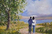 TAKING A STROLL NEAR DOWNINGS by Sean Lorinyenko at Ross's Online Art Auctions